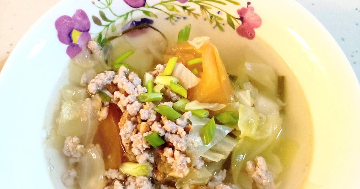 Canh Bắp Cải Tôm Khô Cà Chua / Cabbage Soup w Shrimp