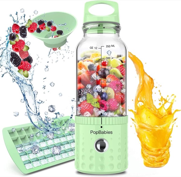PopBabies Batidora Portátil Apta para Hielo con Vaso Extraíble