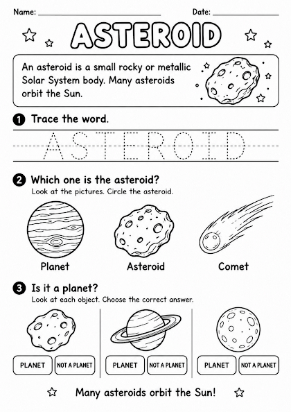 Asteroid Worksheet
