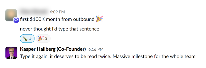 Client message in Slack