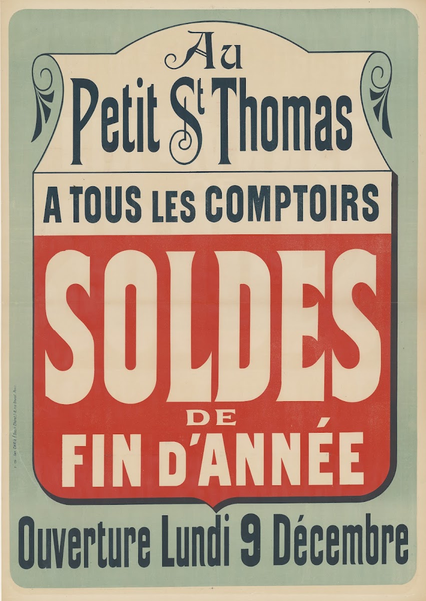 Au Petit St Thomas A tous les comptoirs Soldes de fin dannée 1898