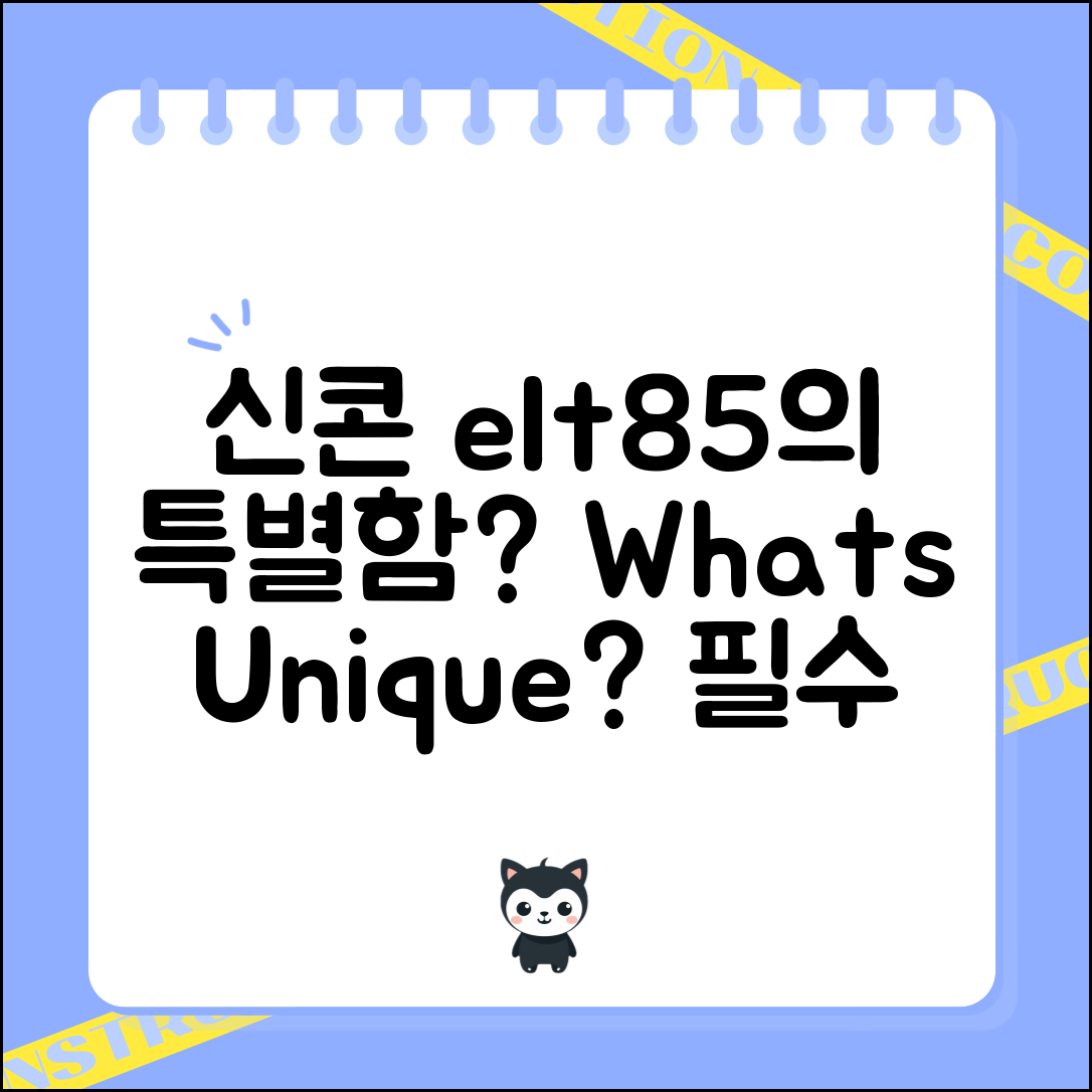 신콘elt85, 무엇이 특별할까요?