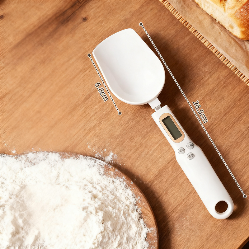 Electronic measuring spoon with scale, 0.1 g accuracy