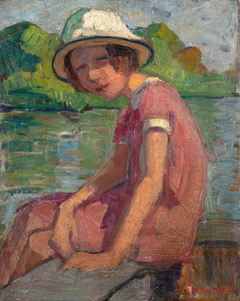 Jeune fille au bord de leau 1921