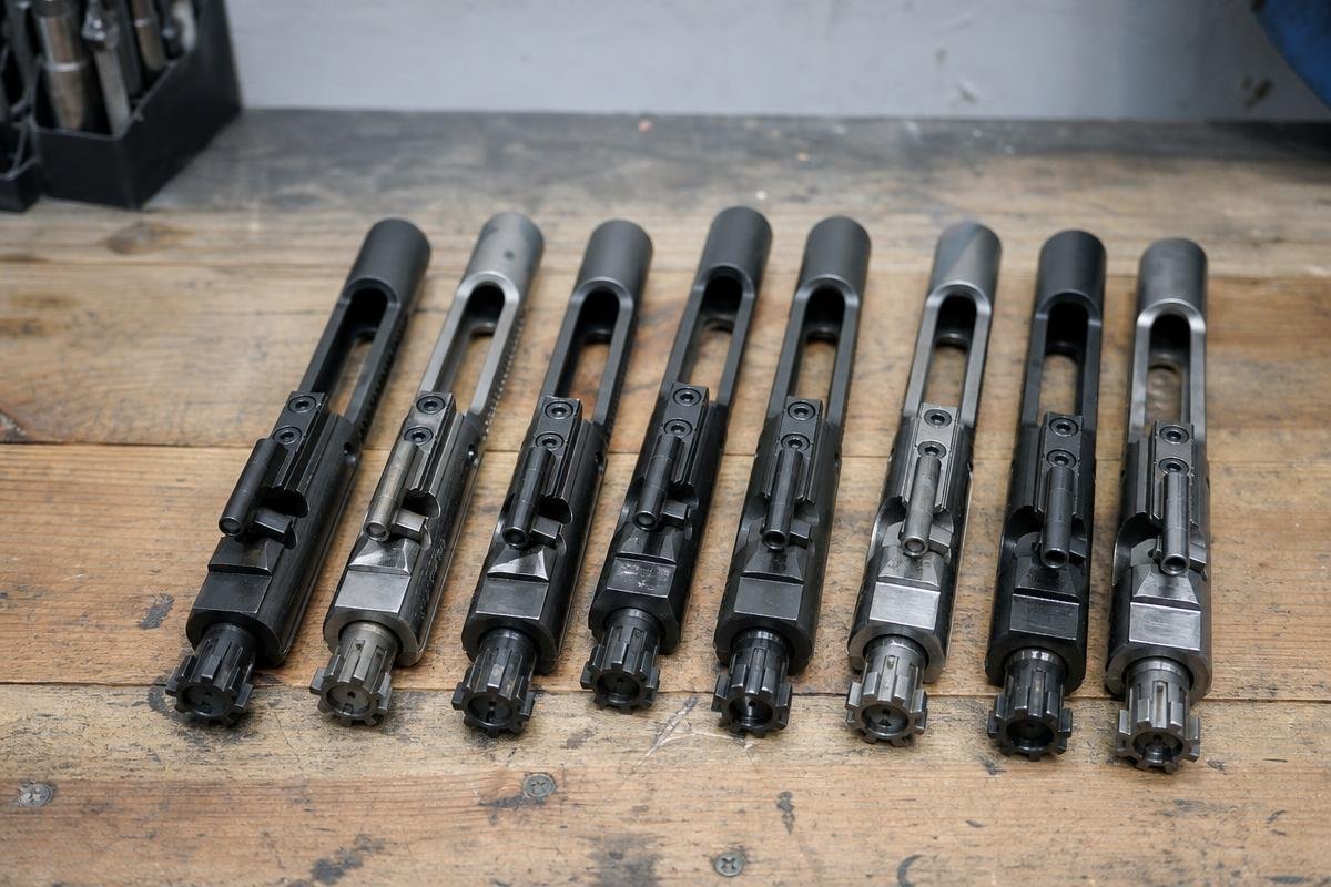 M16-style bolt carrier group installed in a semi-auto AR-15 upper