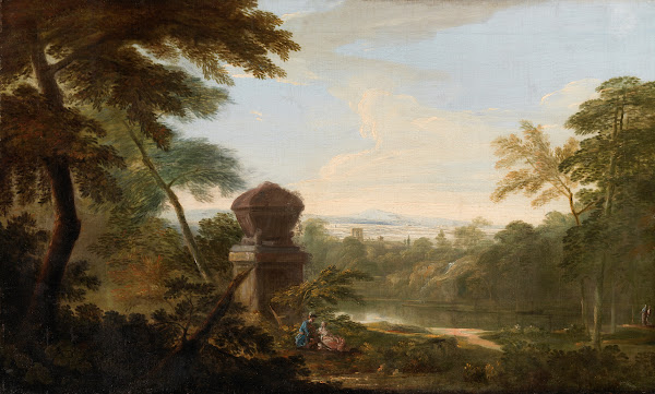 An Italianate Landscape With Figures By A Tomb 1770s
