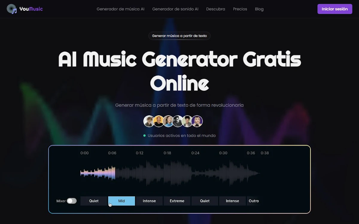 Captura de YouMusic.AI