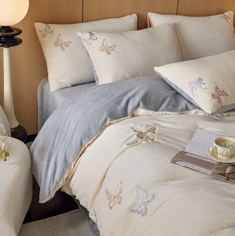 French Warm Plush Bedding Set, 4-piece