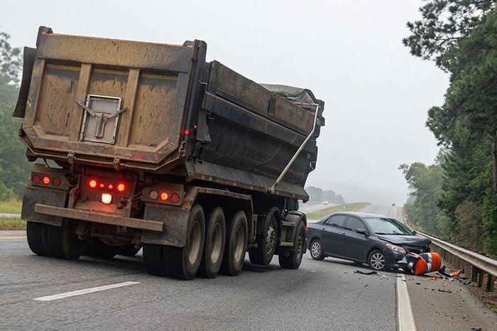 Vượt ô tô tải không an toàn, xe tập lái bị tông xoay ngang trên cao tốc - Báo Xây Dựng