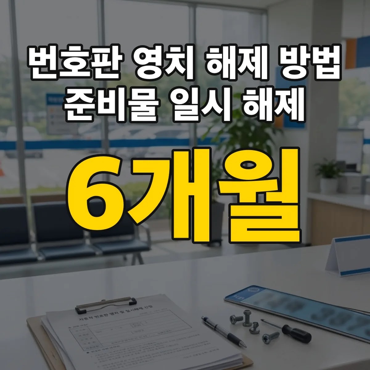 번호판 영치 해제 방법 준비물 일시 해제 6개월