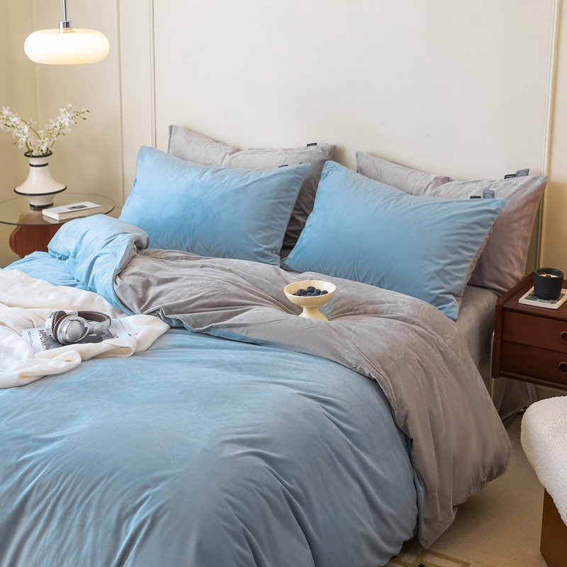 Milk Fiber Fleece Bedding Set, Antistatic, Winter