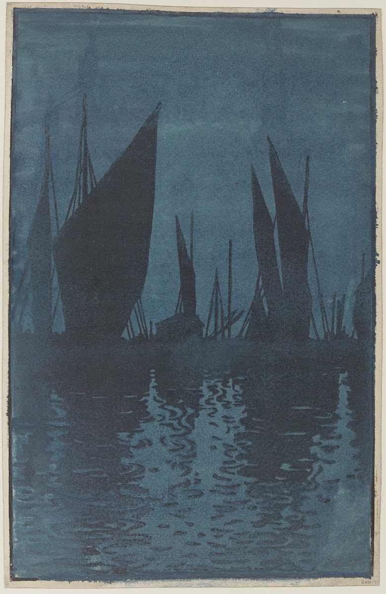 Soleil couchant Honfleur 1895