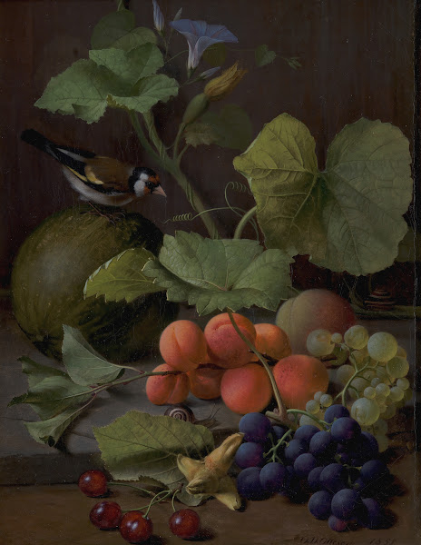 Still Life With Fruits And A Goldfinch 1855
