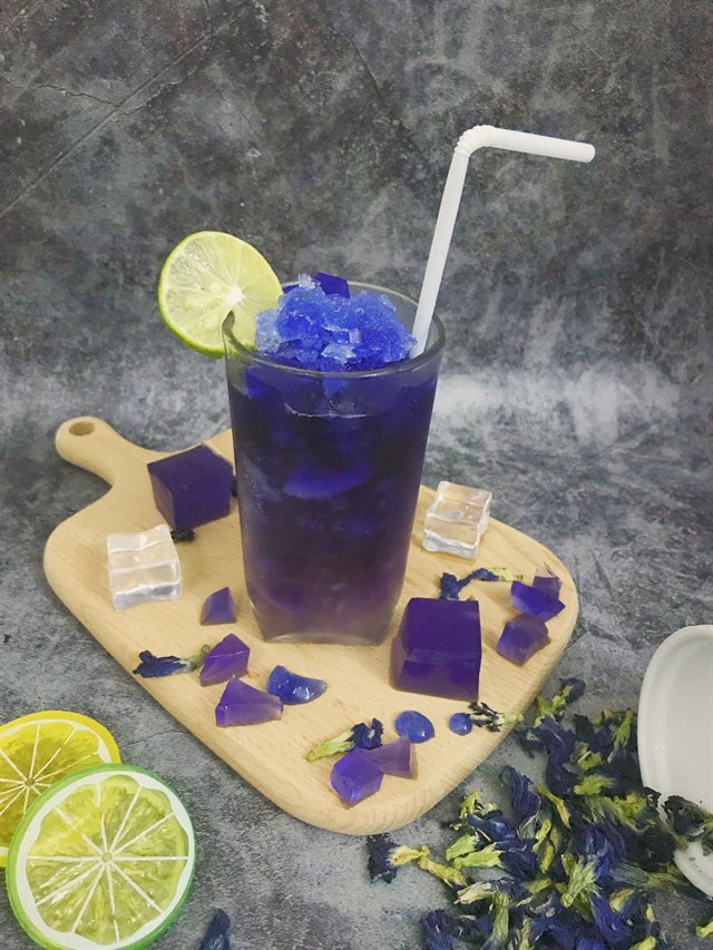Slushie Chanh Hoa Đậu Biếc Đổi Màu