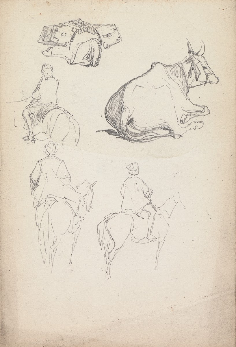 Studies of Oxen and Equestrians 1860