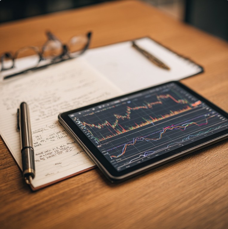 주식 용어를 노트에 정리하는 모습