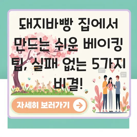 돼지바빵 집에서 만드는 쉬운 베이킹 팁