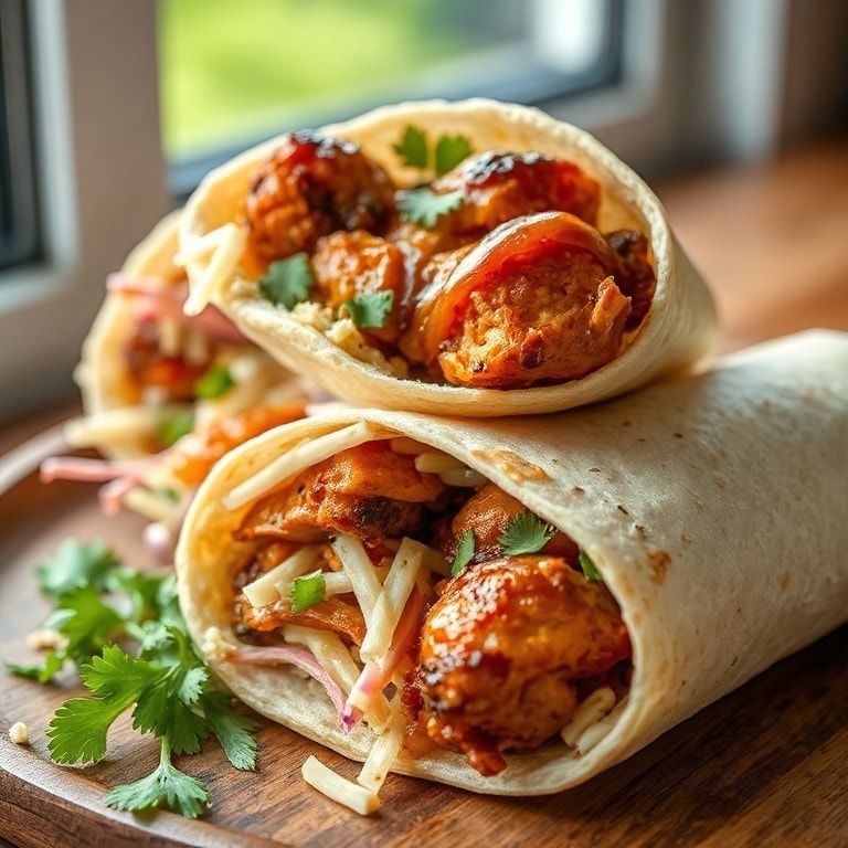 Smoky BBQ Chicken & Crunchy Coleslaw Wraps: A Flavorful Twist – Easy Weeknight Meal
