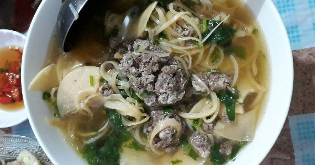 Canh cua đồng nấu măng