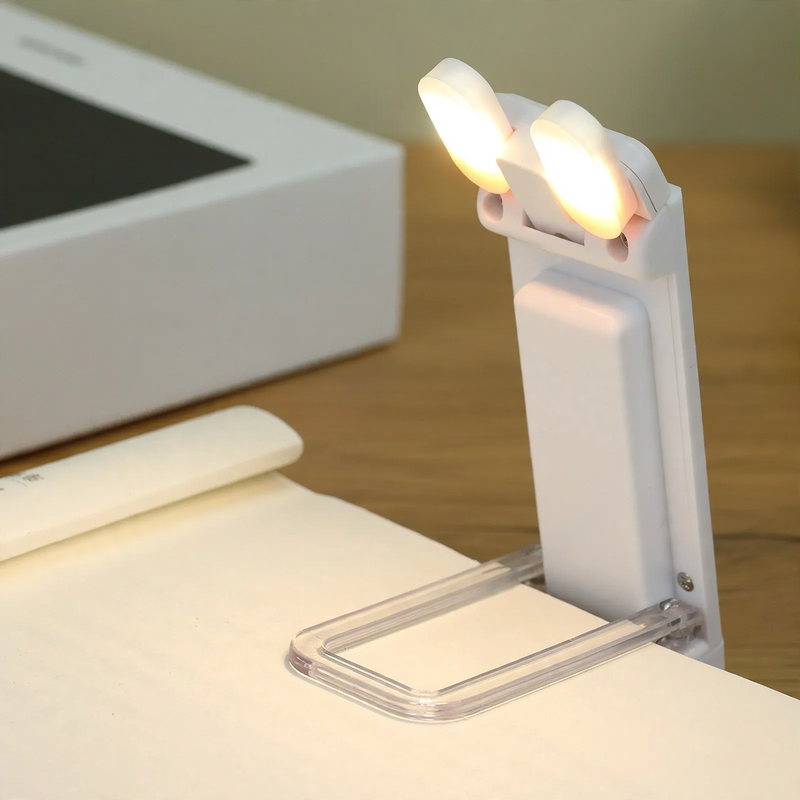 Tragbare LED-Klemmleuchte für Bücher, USB-aufladbar