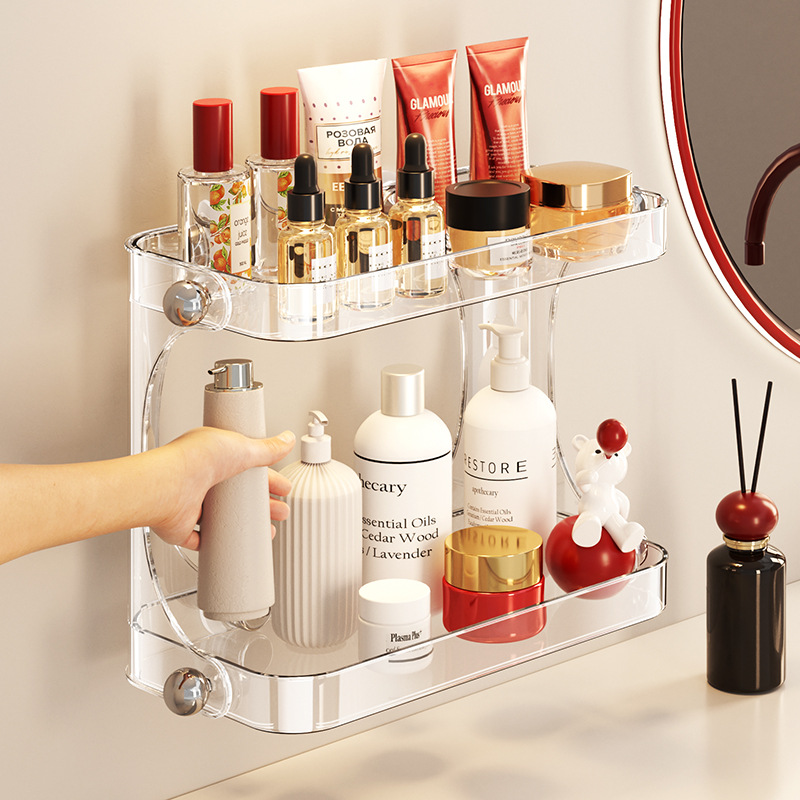 Bathroom shelf, suction cup, no drilling