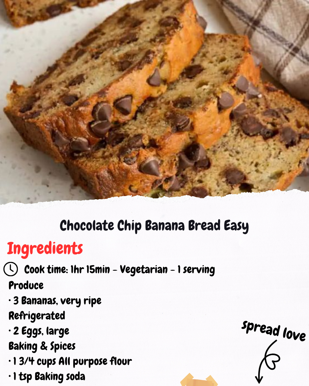 Chocolate Chip Banana Bread Easy