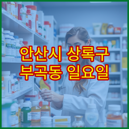 안산시 상록구 부곡동 일요일 약국 문 여는 곳 확인 및 상담 가능