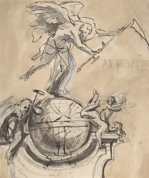 Design for a sepulchral monument with an allegory of Time late 17thearly 18th ce