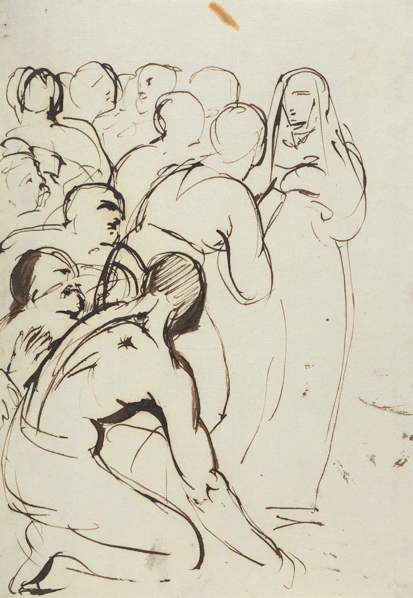 Study of a Group of Figures Kneeling and Standing