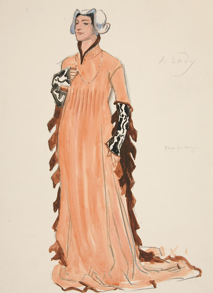 A Lady costume sketch for Henry Irvings Planned Production of King Richard II