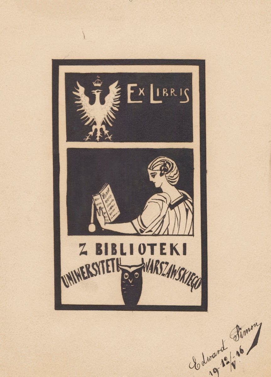 Design for aBookplate of the University of Warsaw Library 1916