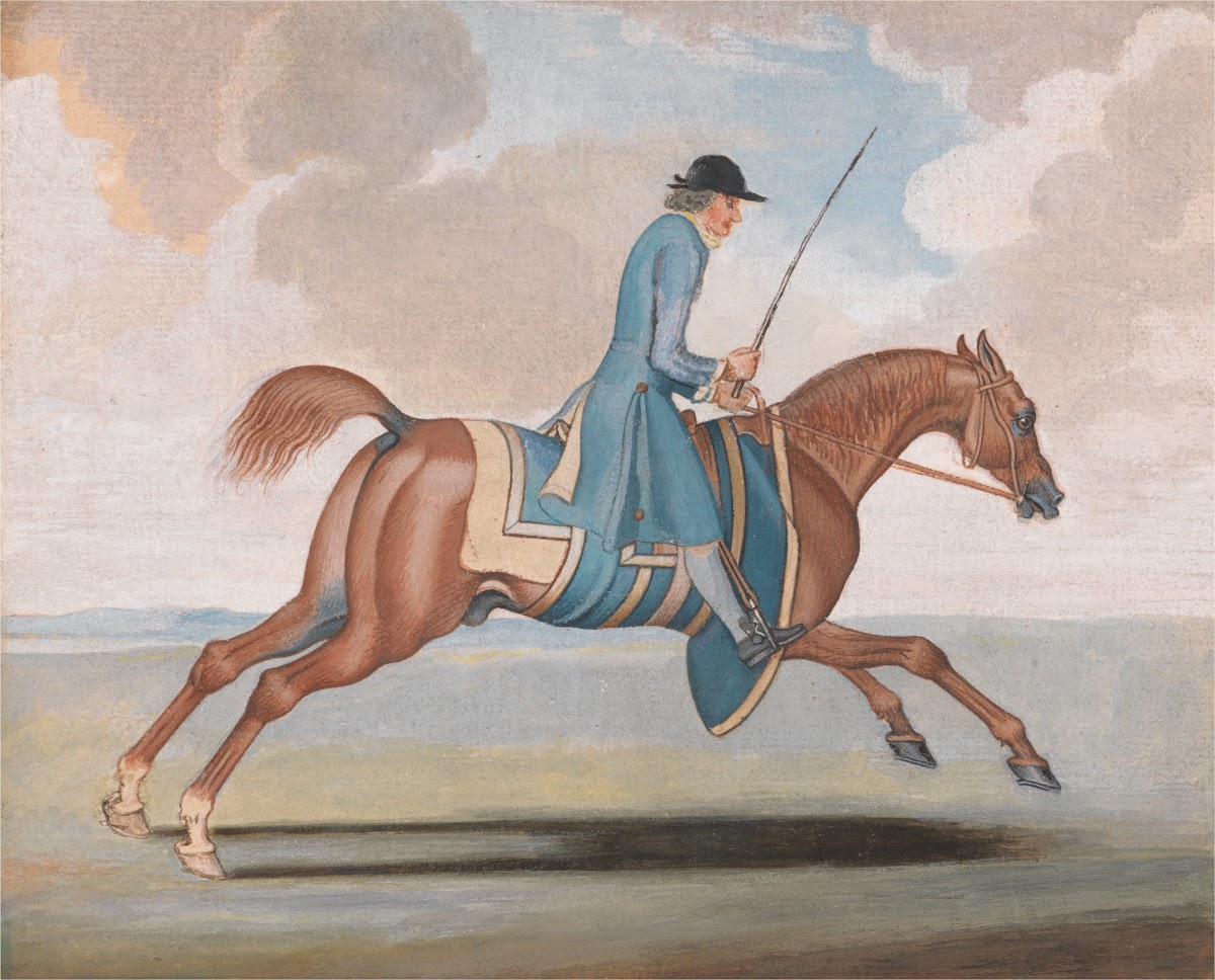 Racehorse at Exercise Ridden by a Training Groom