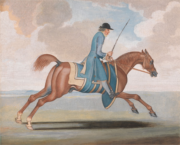 Racehorse at Exercise Ridden by a Training Groom
