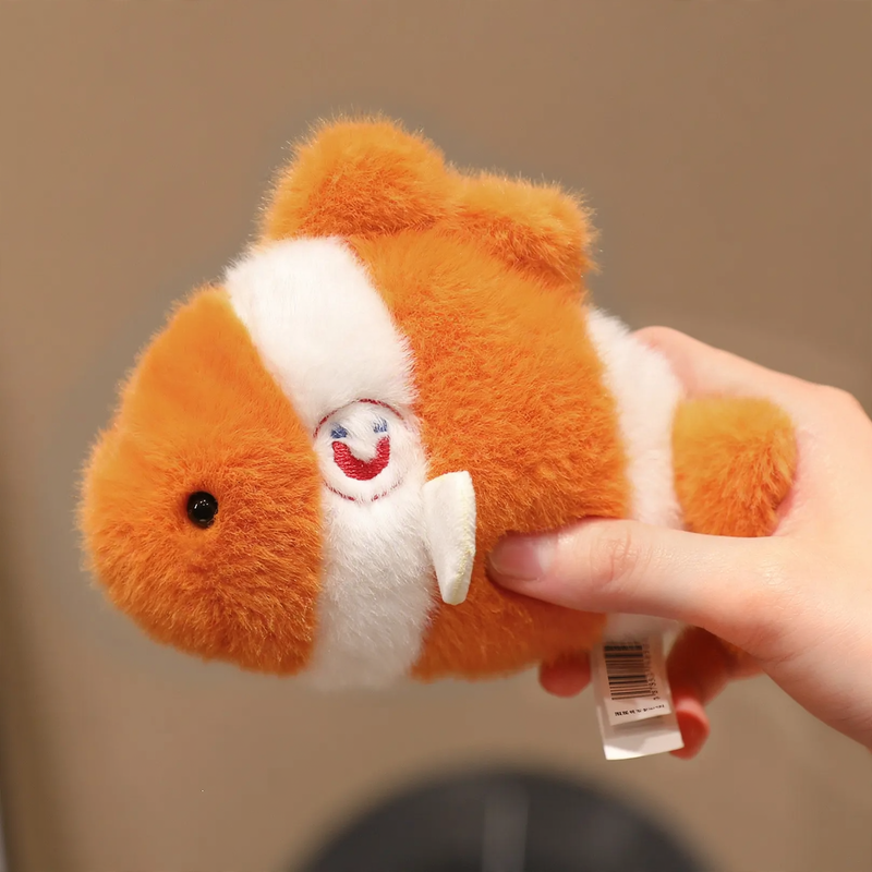 Plush marine animals, 12–16 cm, short pile