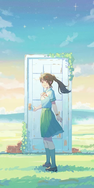 Anime Landscape, Fantasy Art, Doorway, Dreamscape 4K Wallpaper Background