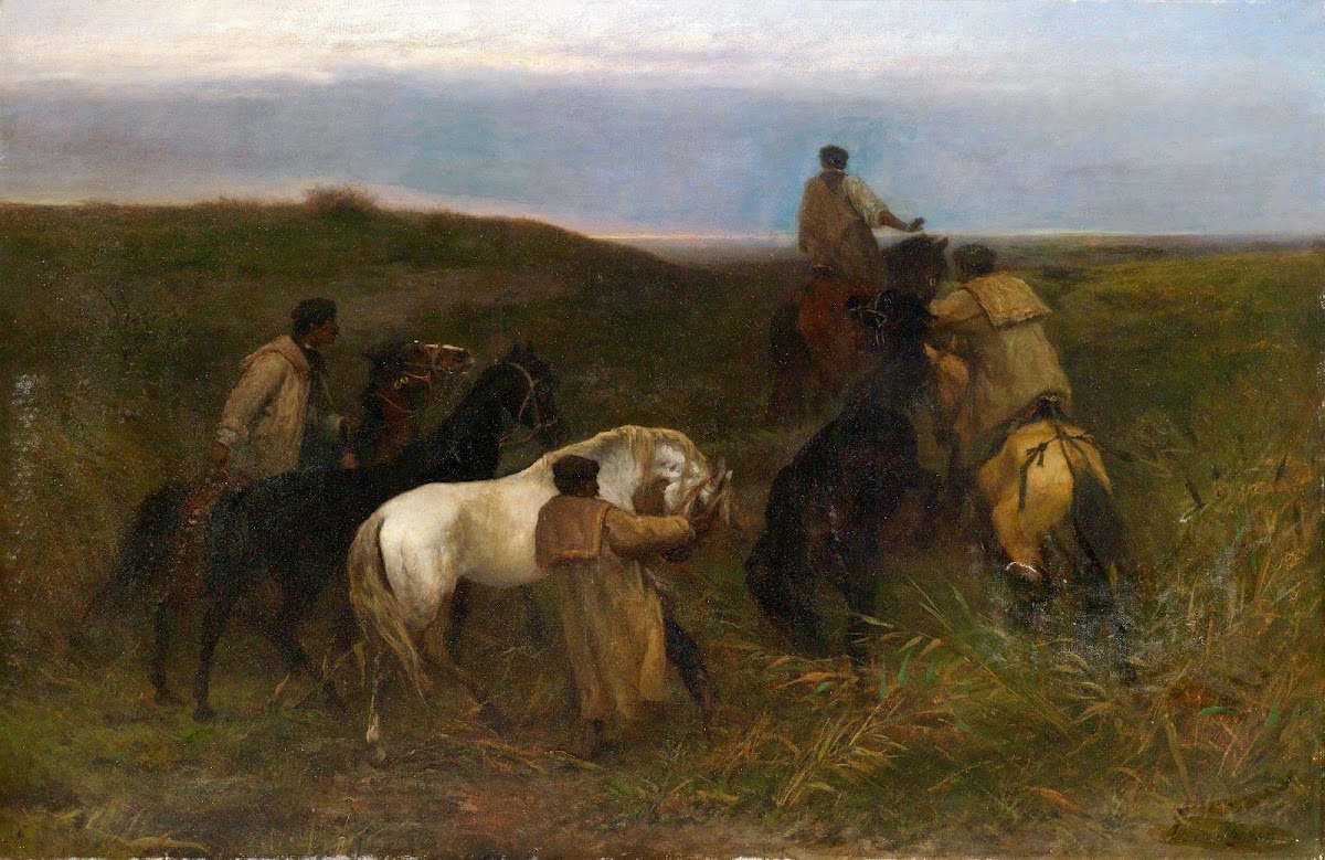 Hirten in weiter Pußtalandschaft