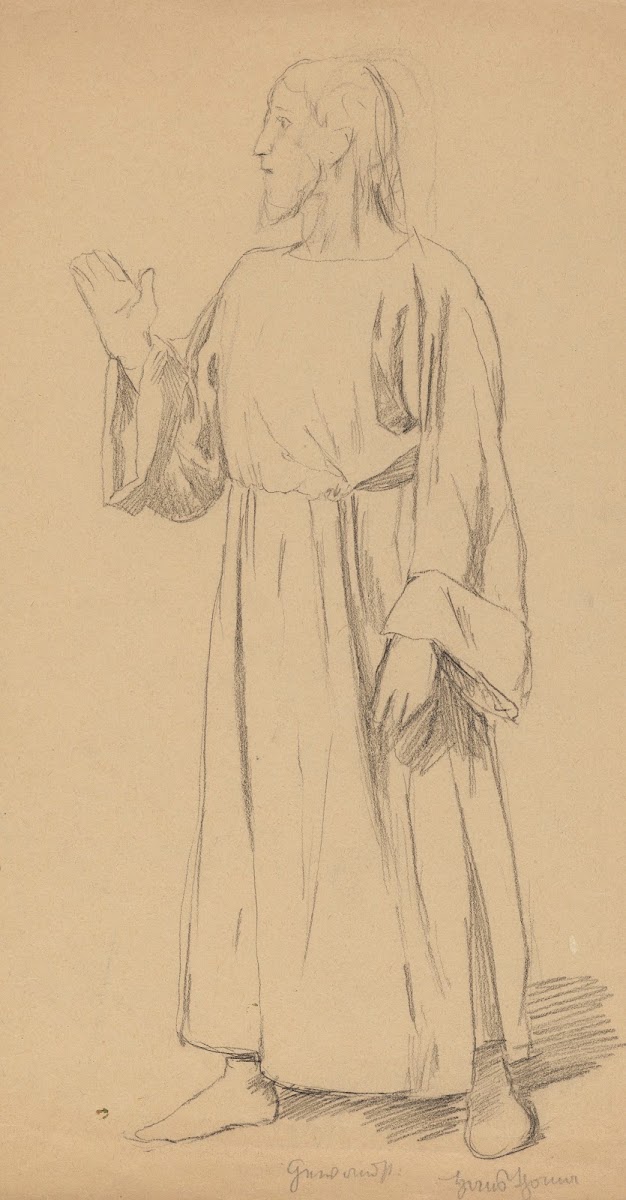 Man in a Long Robe with his Right Arm Raised 1890
