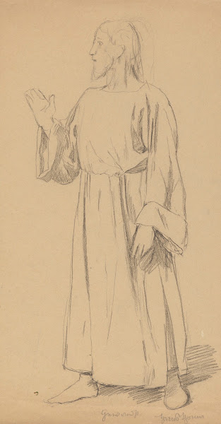 Man in a Long Robe with his Right Arm Raised 1890