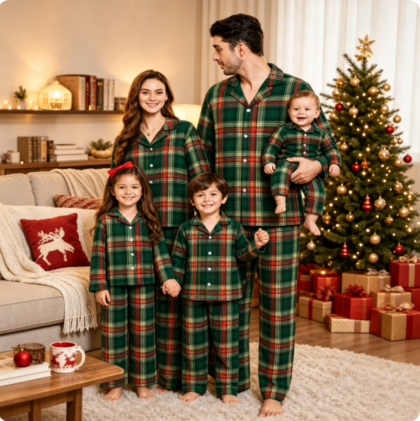 Christmas Family Pajamas, Plaid