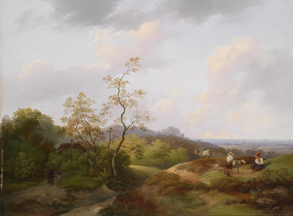 Weite Landschaft mit Hirten 1844
