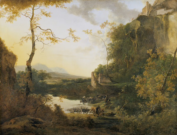 Italian Landscape with a Pool Late 17th century