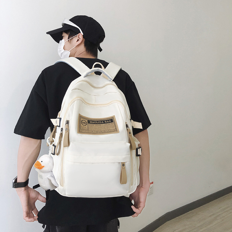 Double backpack, nylon, breathable, with pendant