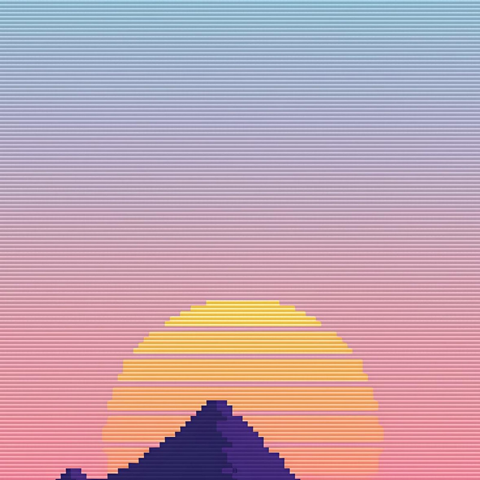 Download Pixel Art Mountain Sunset Full HD iPhone