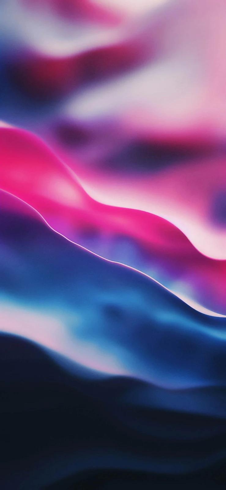 Flowing Magenta And Indigo Waves - Abstract Digital Render 2K iPhone Wallpaper (1720x3726)