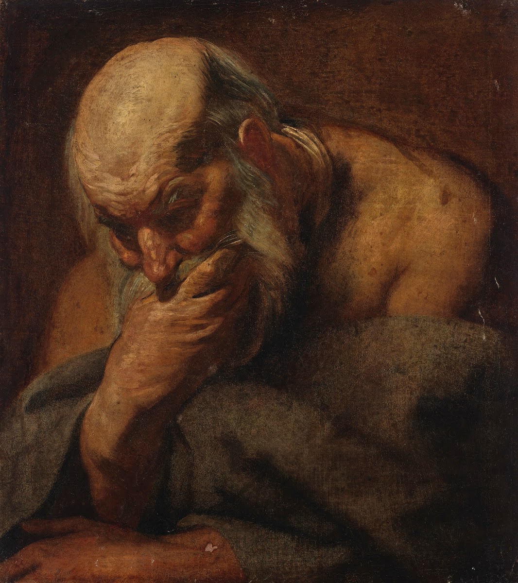 Head of a bearded man possibly an apostle