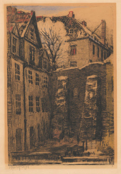 Old Warsaw walls by Brzozowa Street 1918
