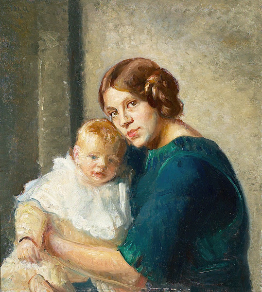 Ung mor med barn 1913