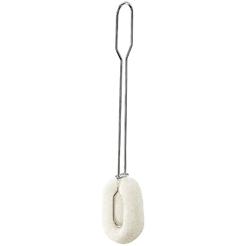 Long-handled stainless steel brush with sponge
