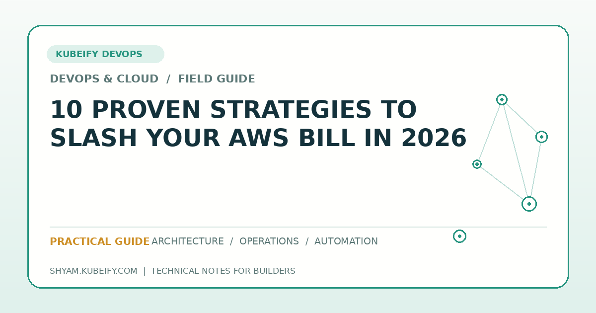 10 Proven Strategies to Slash Your AWS Bill in 2026 - Kubeify DevOps blog hero