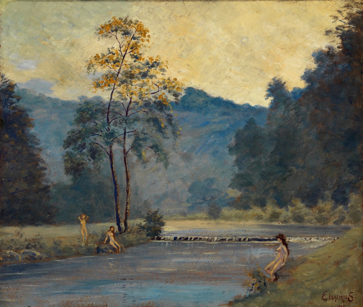 Three Girls and River 1907